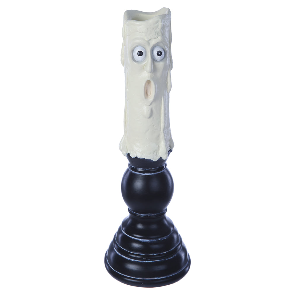 14" Halloween Candleholder in Black and White