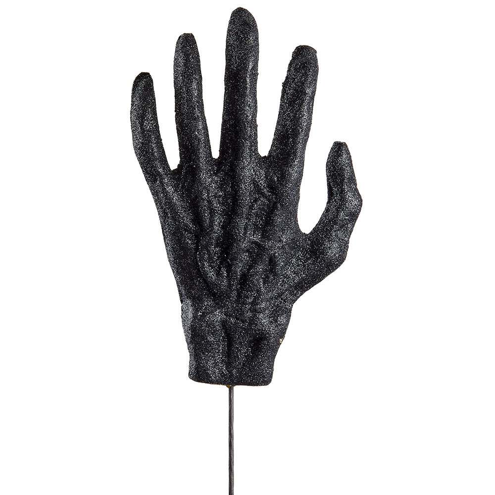 15.25" Glittered Skeleton Hand Pick in Black - set of 2