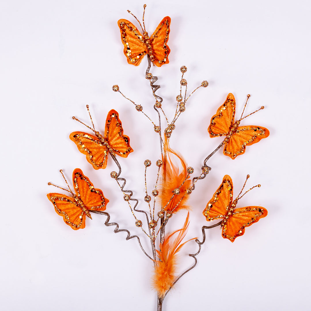 Farrisilk 27" Orange Butterfly Spray
