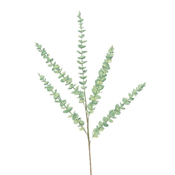 Farrisilk 38-inch mint green eucalyptus spray with airy branching foliage for wreaths, garlands, Christmas trees and elegant floral arrangements.