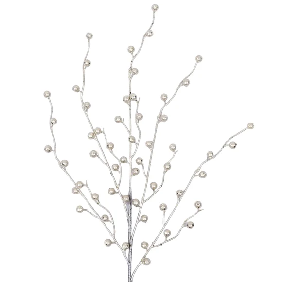Farrisilk 29" Gold Whimsy Berries with delicate metallic branches and gold berry accents for Christmas trees, wreaths and elegant seasonal décor.