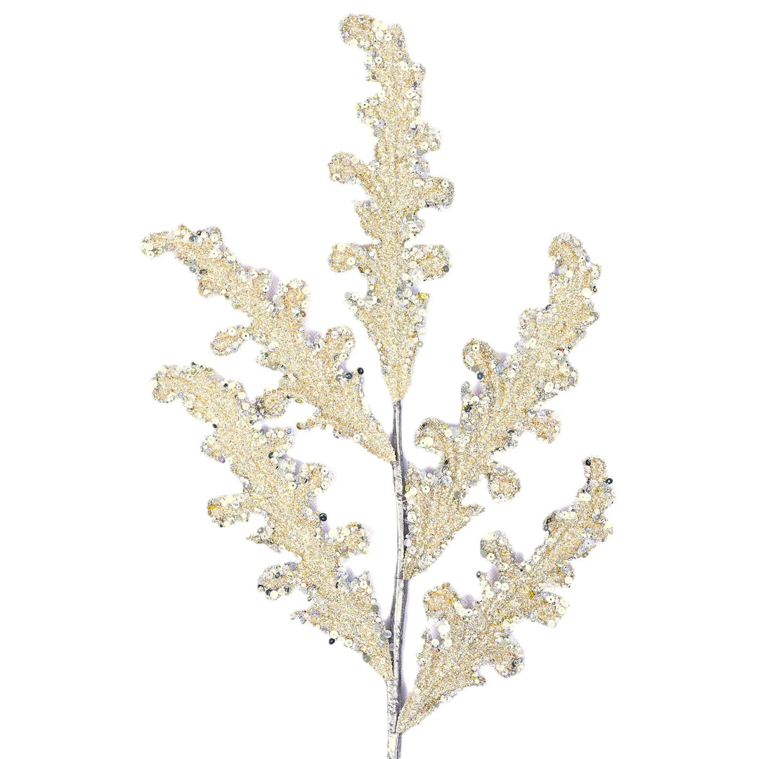 Farrisilk 28" Gold Christmas Acanthus with sparkling gold and sequin foliage for Christmas trees, wreaths, garlands and elegant holiday décor.