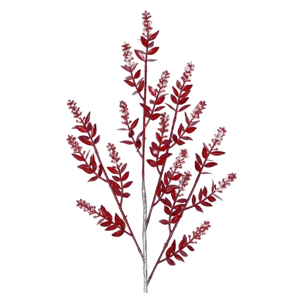 Farrisilk 28" Ruby Red Winter Ruscus with sparkling buds for Christmas and Valentine’s Day trees, wreaths, garlands and floral arrangements.