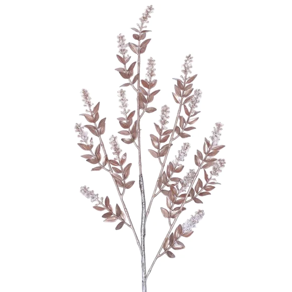 Farrisilk 28" Pecan Brown Winter Ruscus with sparkling buds and branching foliage for Fall, Christmas wreaths, trees and seasonal arrangements.
