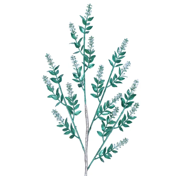 Farrisilk 28" Emerald Green Winter Ruscus with sparkling buds and branching foliage for Christmas trees, wreaths and elegant holiday arrangements.