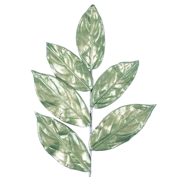 Farrisilk 26" Olive Green Magnolia Leaves stem with large textured leaves for Christmas trees, wreaths, garlands, Fall florals and seasonal décor.