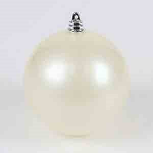 Farrisilk 4 inch Pearl Candy Apple Ornament with a luminous ivory pearl finish for Christmas trees, wreaths, garlands and elegant holiday décor.