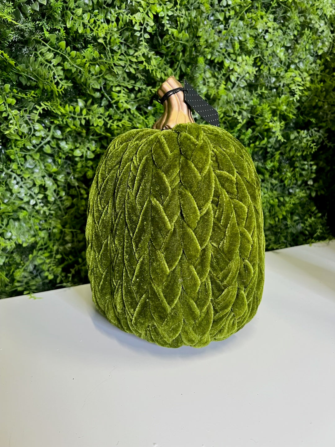 9.75" Green Braided Pumpkin