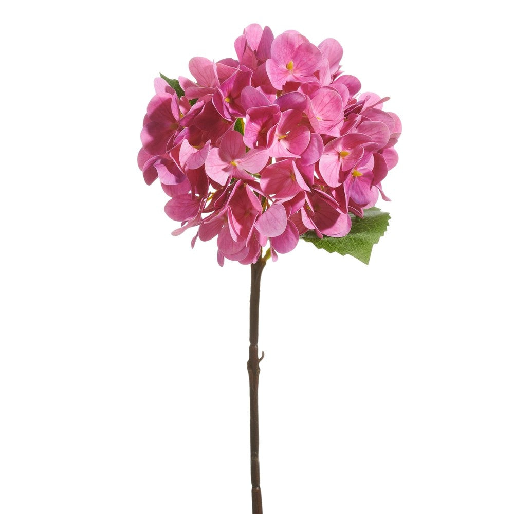 Pink artificial flower arrangement on a white background