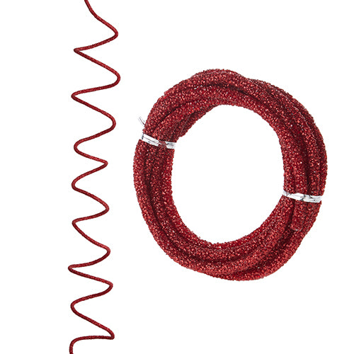 RAZ 10’ Red Glittered Rope Garland