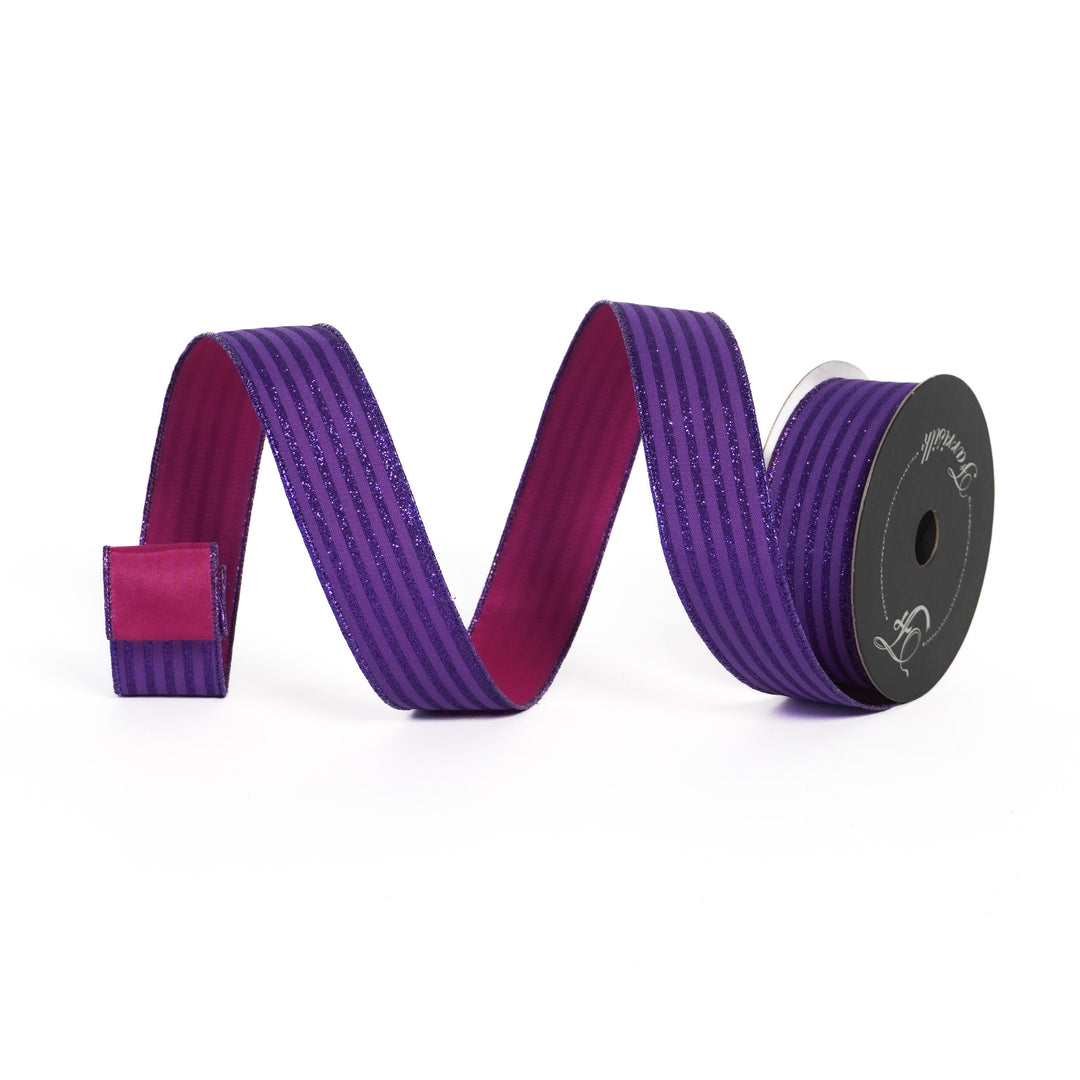 Purple ribbon on a white background