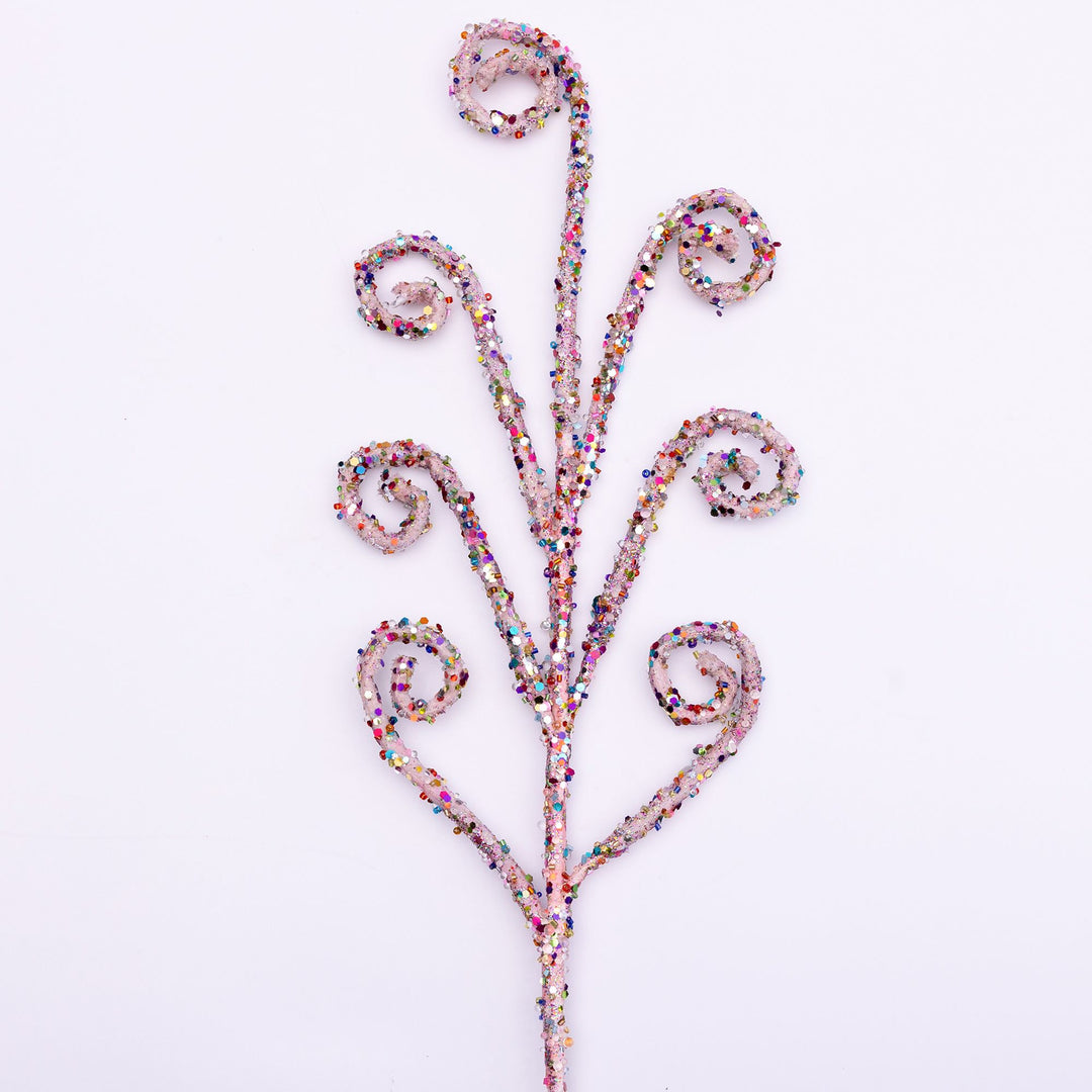 Farrisilk 31" Kaleidoscope Curly Branch in Pink
