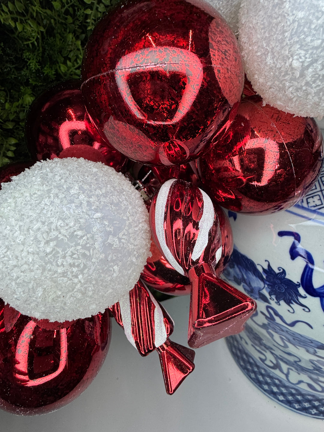 Regency 3’ Red and White Peppermint Ball and Candy Garland