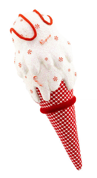 24" Ice Cream Cone Display in Red and White