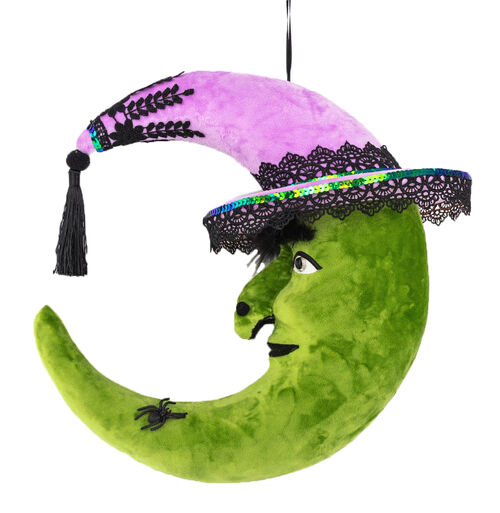 15" Halloween Green Moon Witch