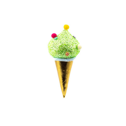 7" Green Ice Cream Cone