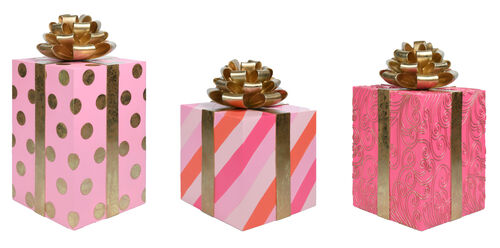 December Diamonds 3 Pink and Gold Gift boxes - set of 3