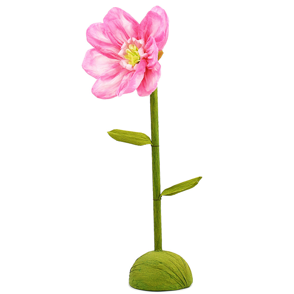 crepe paper pink flower