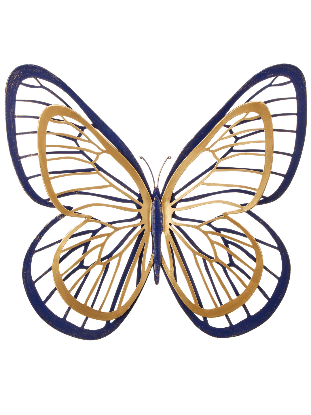 Regency 18.5" Metal Cutout 3D Butterfly in Blue and Cream