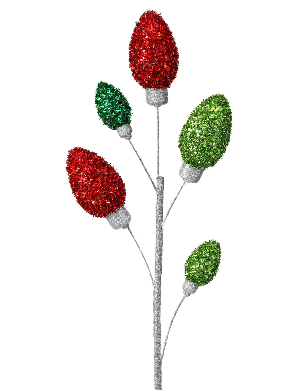 Regency 28" Tinsel Christmas Bulb Spray in Red and Green