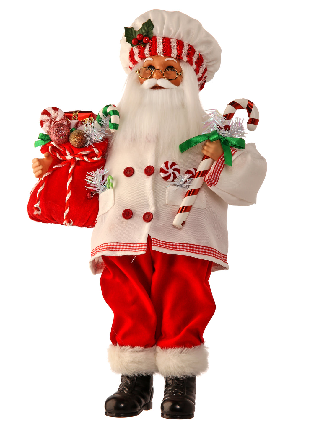 Regency 18" Fabric Peppermint Standing Santa