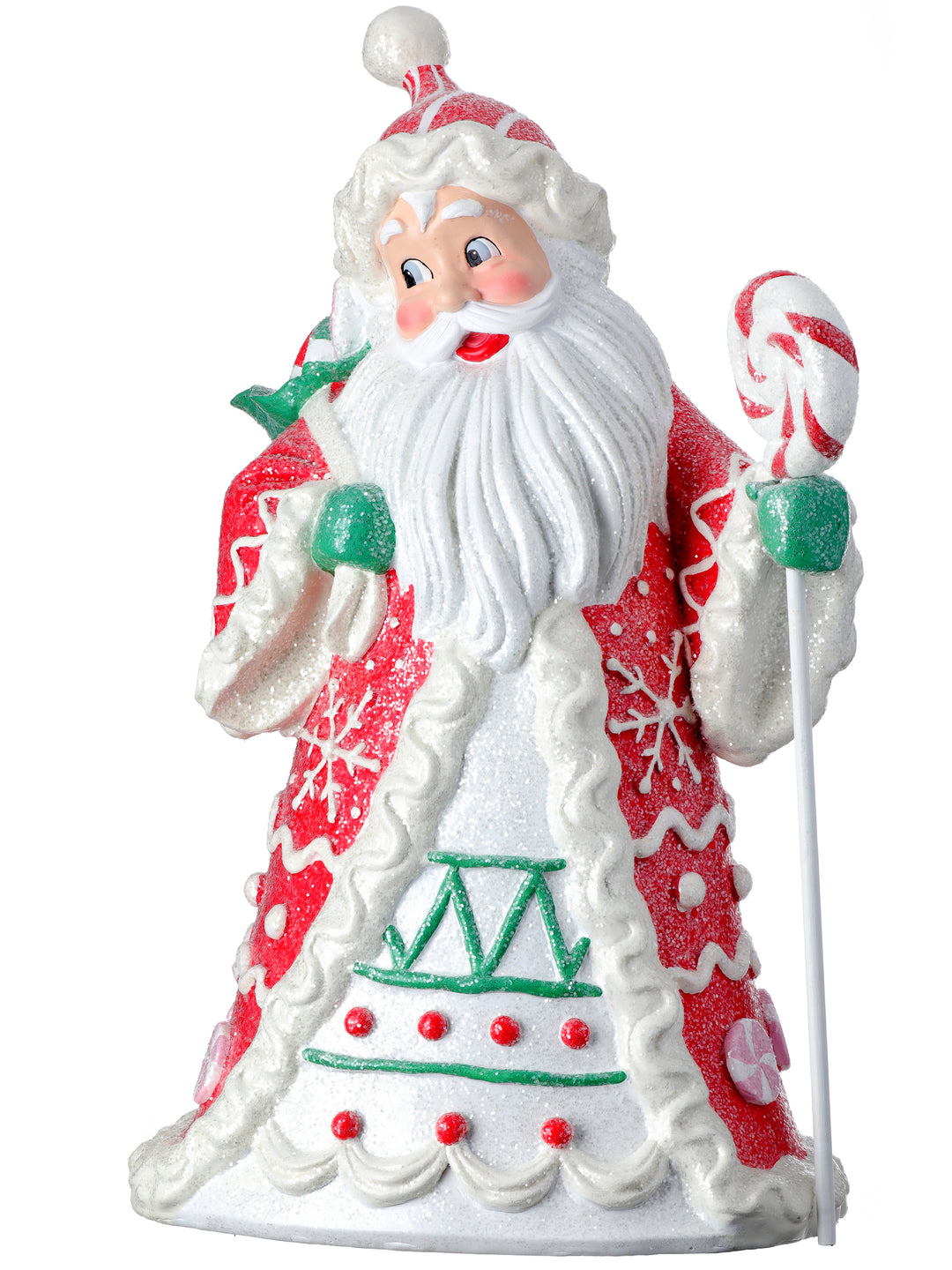 18" Resin Candylicious Santa with Lollipop in Red, White and Green