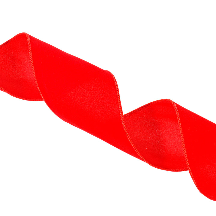 Vickerman 4" x 50 Yards Red Velvet Outdoor Wired Ribbon