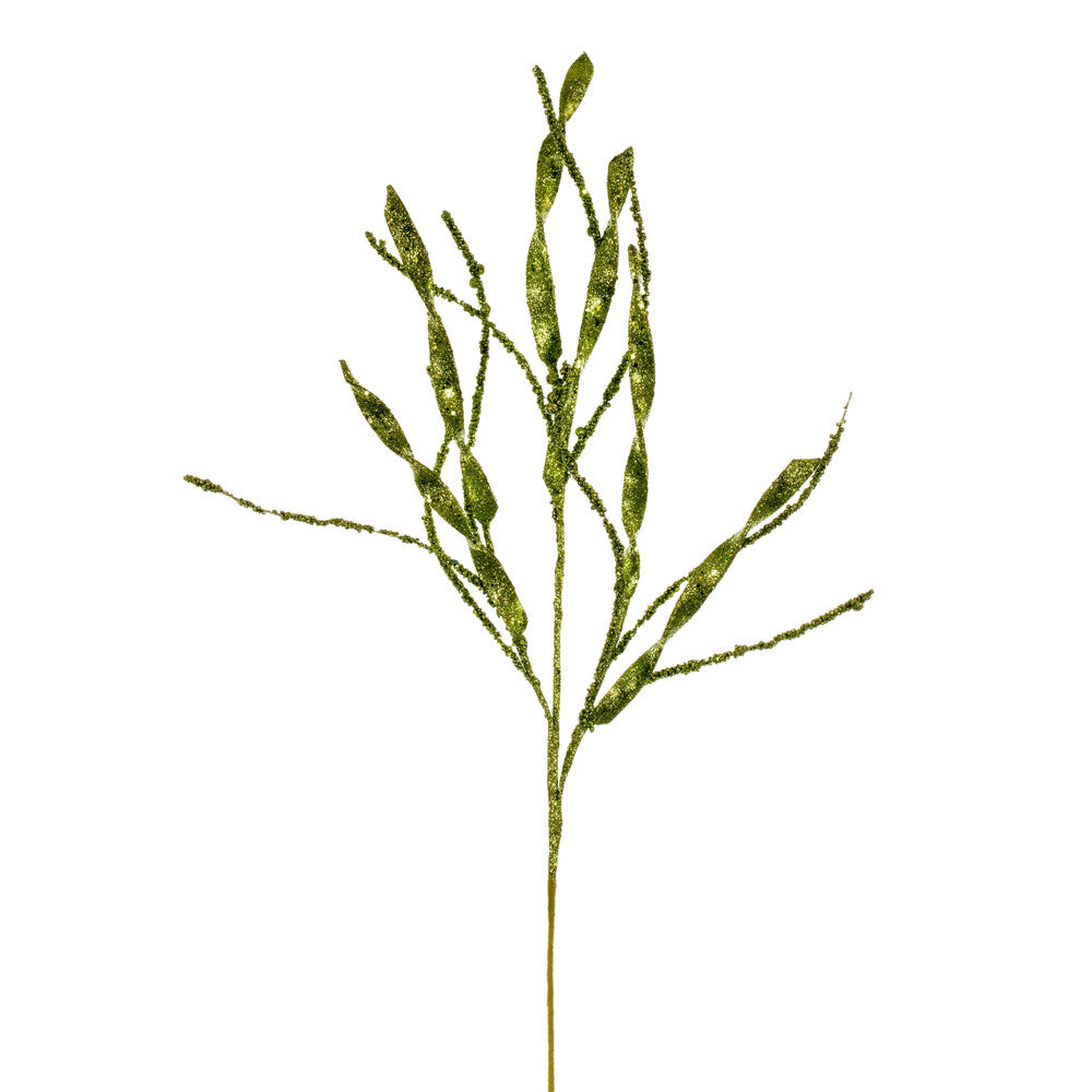 Vickerman 34" Lime Green Wavy/Spiral Glitter Spray