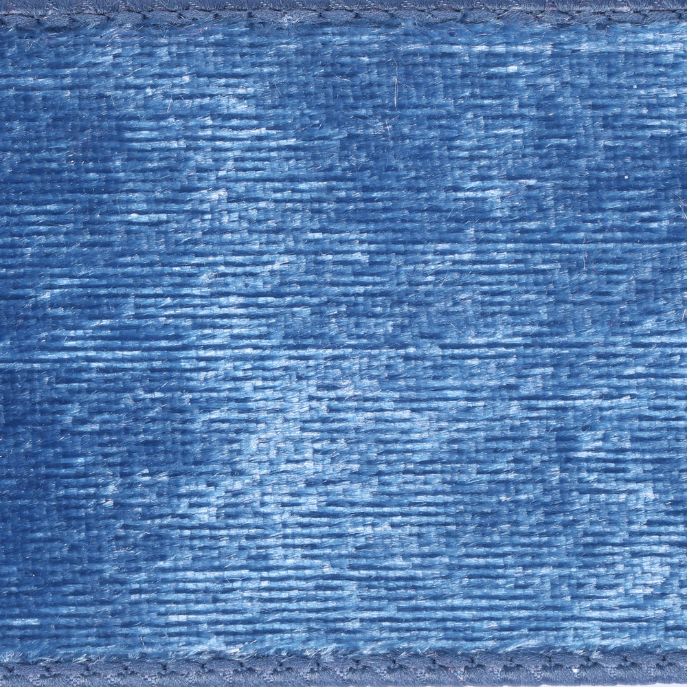 Vickerman 2.5" x 10 YD Blue Velvet Luster Wired Ribbon with Dupion Backing