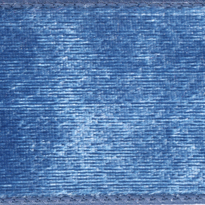 Vickerman 2.5" x 10 YD Blue Velvet Luster Wired Ribbon with Dupion Backing