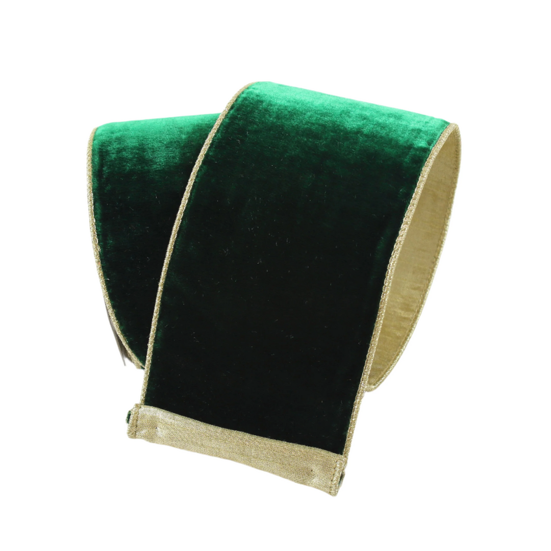 Image Alt Text

Farrisilk 2.5 inch x 10 yard emerald green flashy velvet wired ribbon with metallic gold back for luxury wreath bows, Christmas decorating, floral arrangements, wedding décor, gift wrapping, and elegant home décor