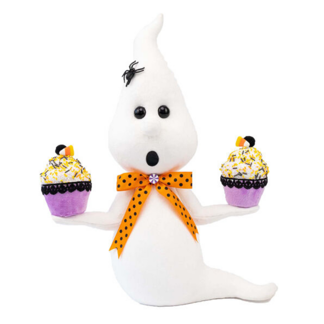 18" Ghost Holding Purple Cupcakes