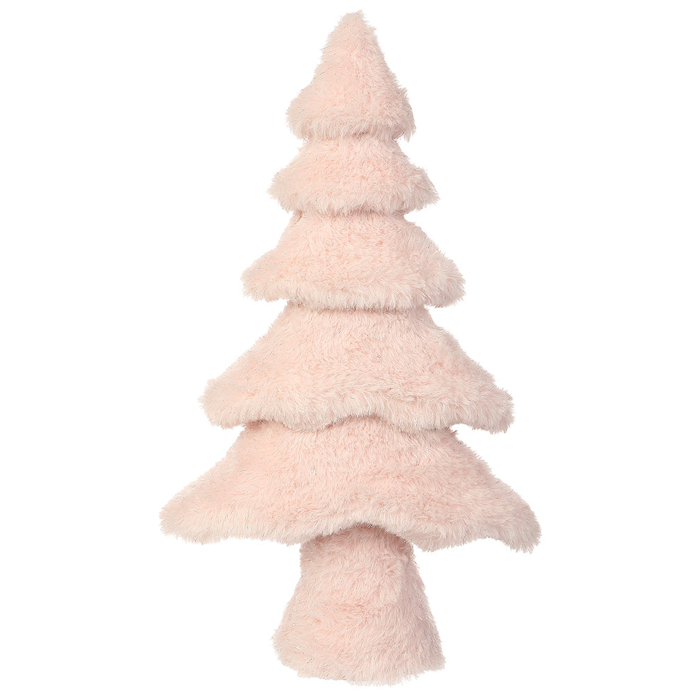 16.75" Faux Fur Pink Tree