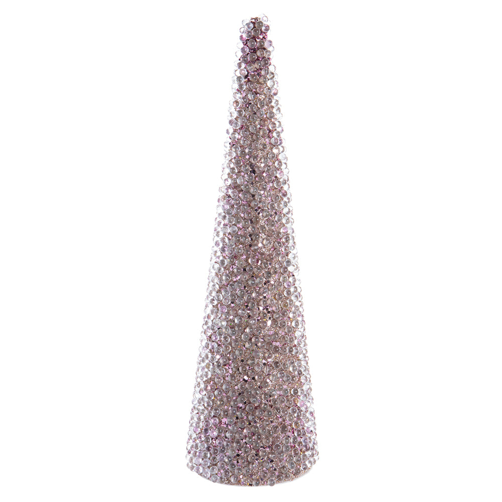 16" Glitter Bead Cone Topiary Tree in Pink