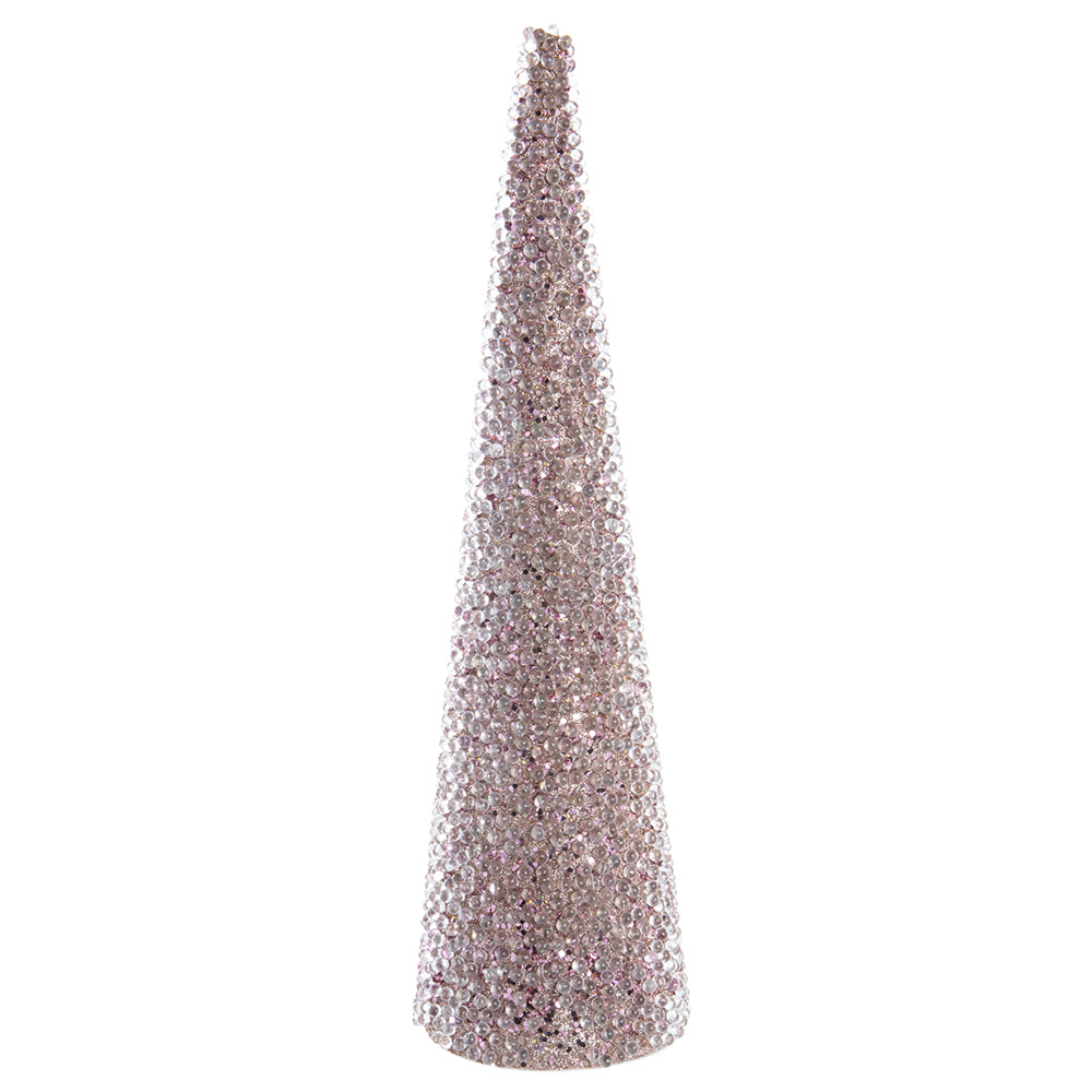 20" Glitter Bead Cone Topiary Tree in Pink