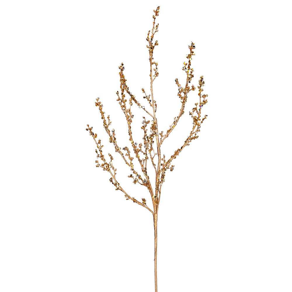 36" Gold Glitter with Gold Twig Branch