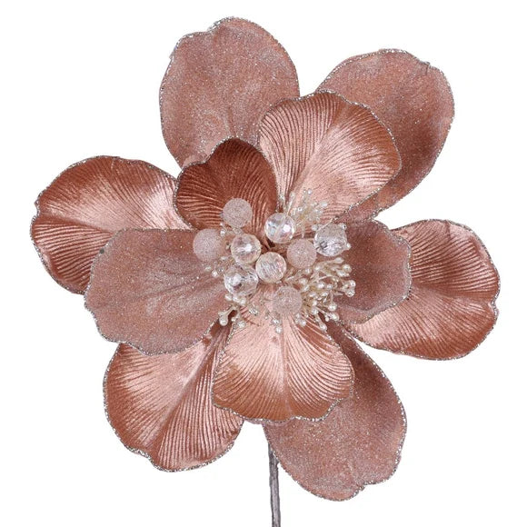 Farrisilk 7" Cappuccino Brown Grand Magnolia Stem