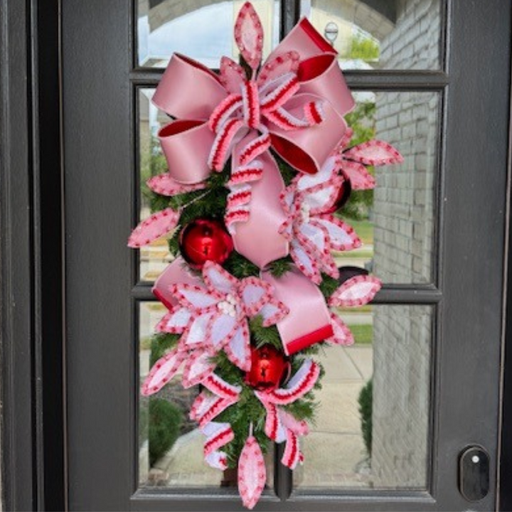 Candy Poinsettia Swag Kit with exclusive Farrisilk ribbons - PURCHASE WITH TUTORIALS OR SEPARATELY ONLY