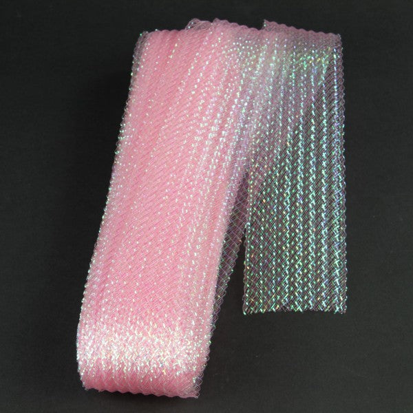 2.5" X 20 YD Iridescent Pink Waffle Ribbon