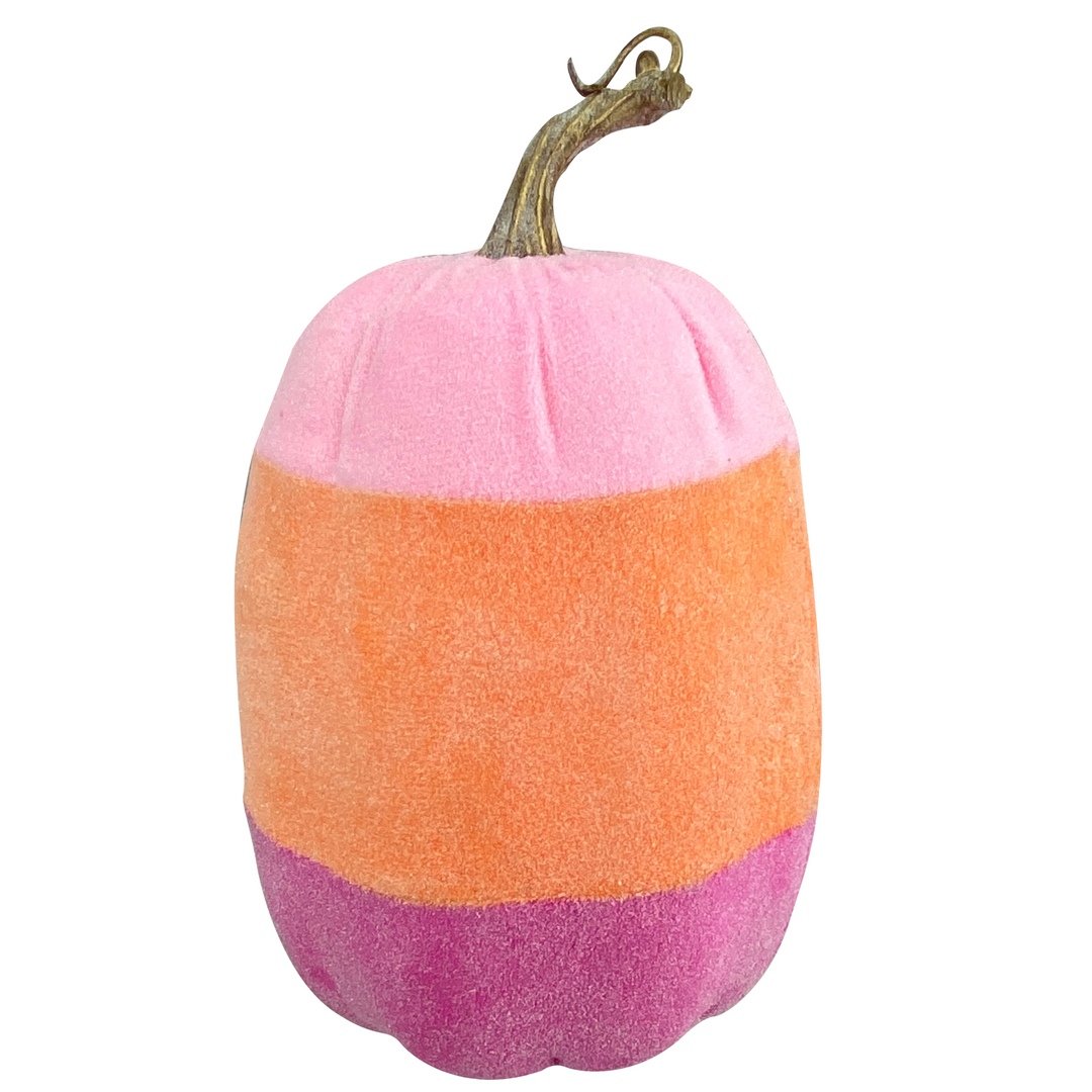 10" Candy Corn Pumpkin in Hot Pink/Orange/Pink