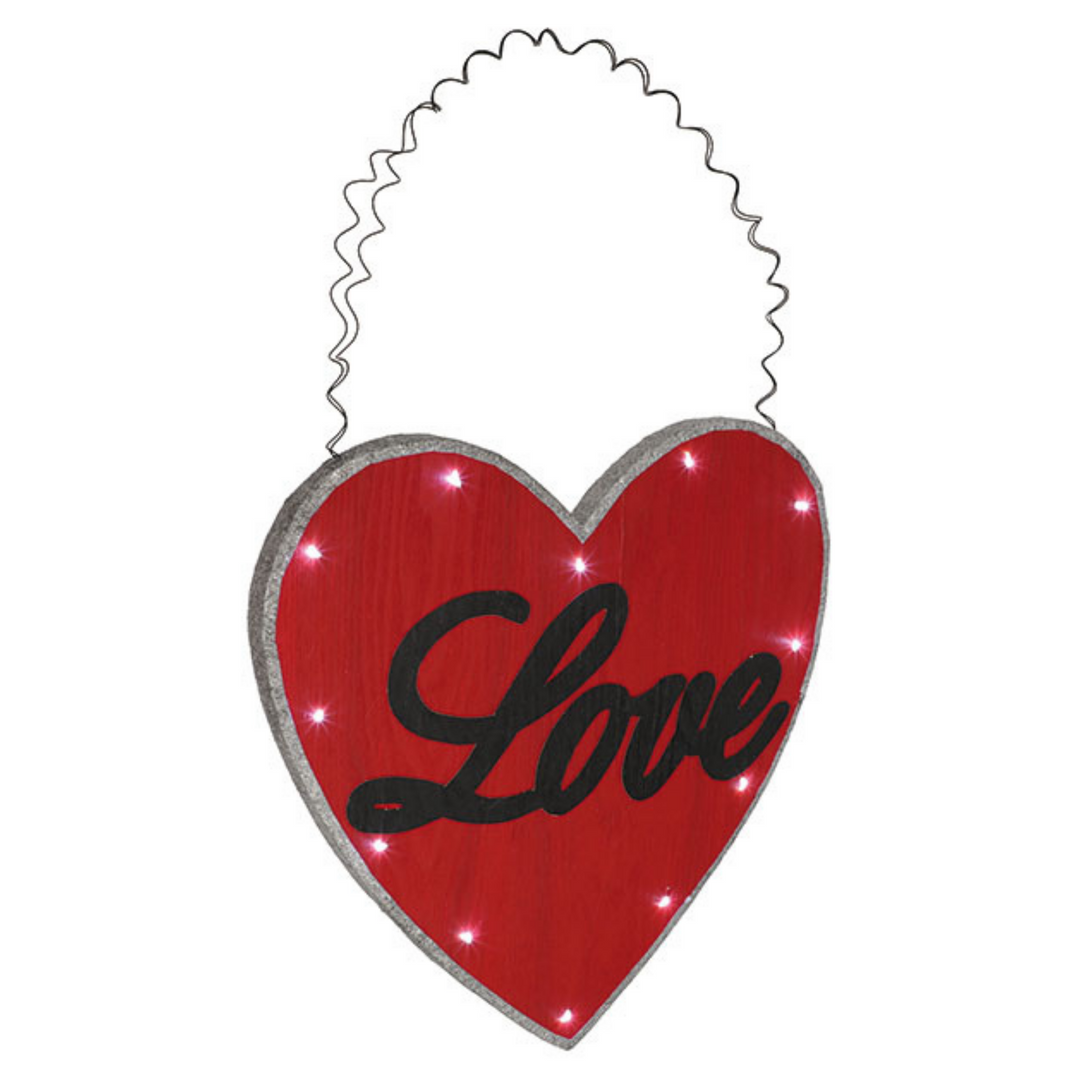 18" Red Heart Light up Love Sign with Hanger