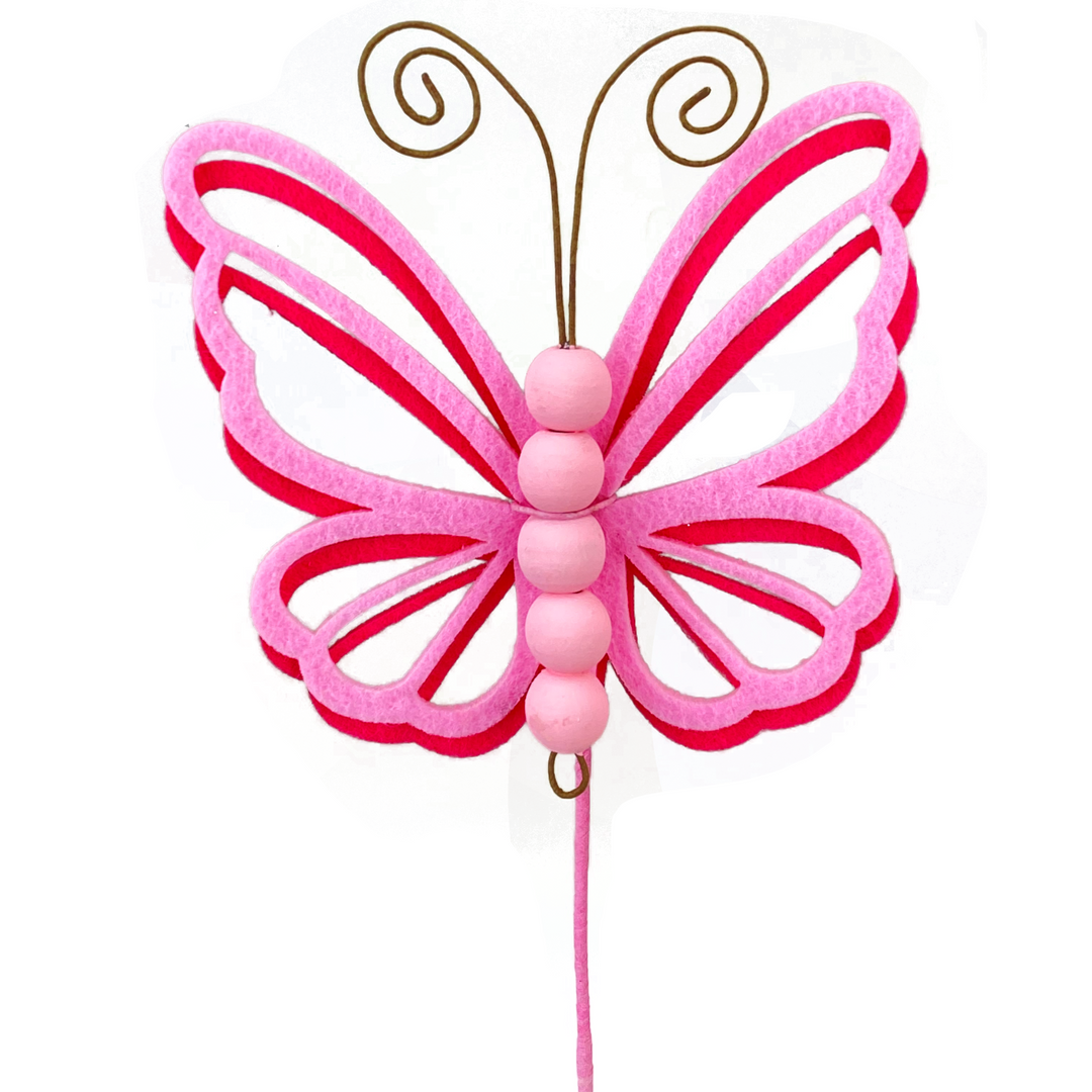 17" Pink Butterfly Pick