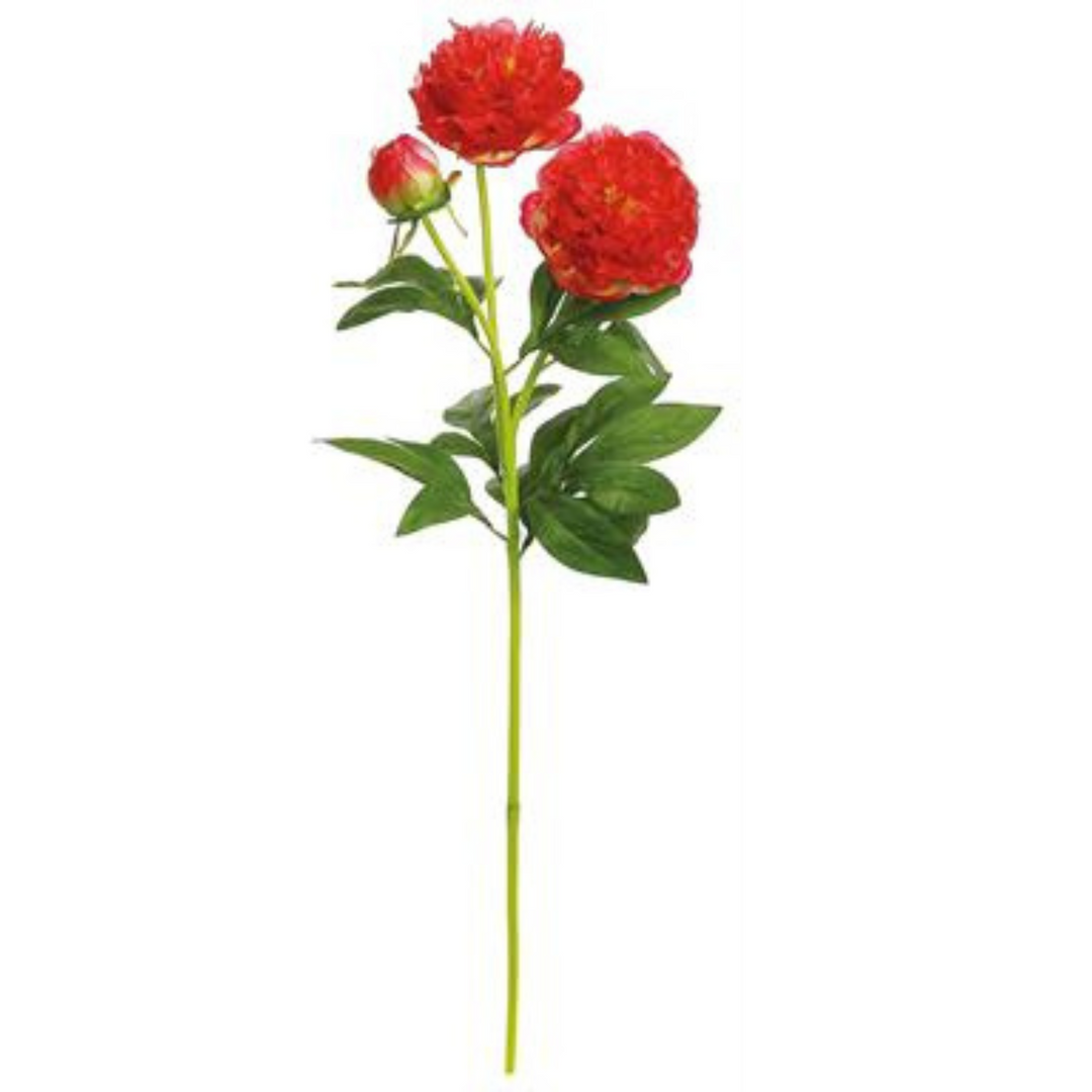 Select Artificials 30" Garden Peony Branch in Coral Pink