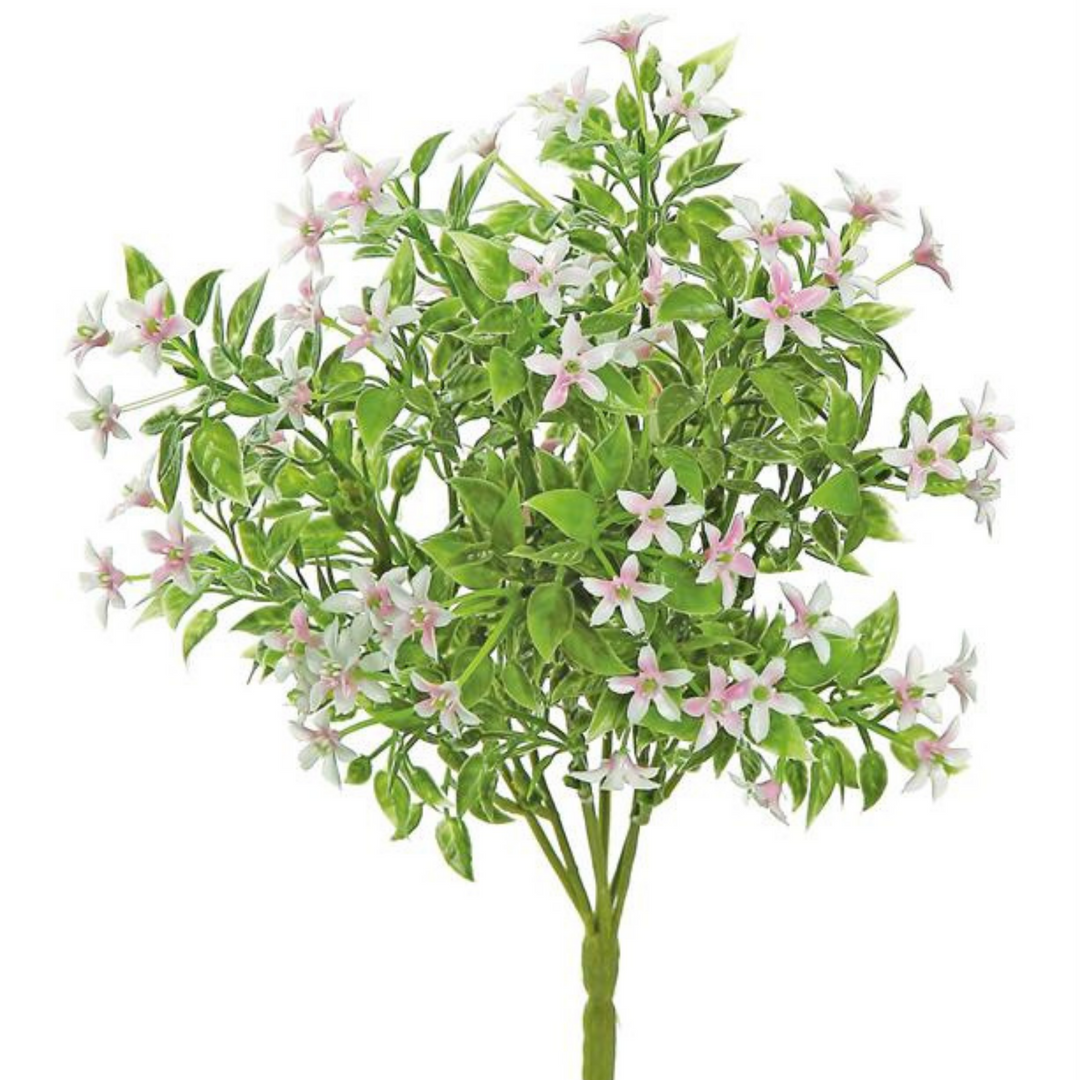 Select Artificials 10" Pink/Green Mini Blossom Bush