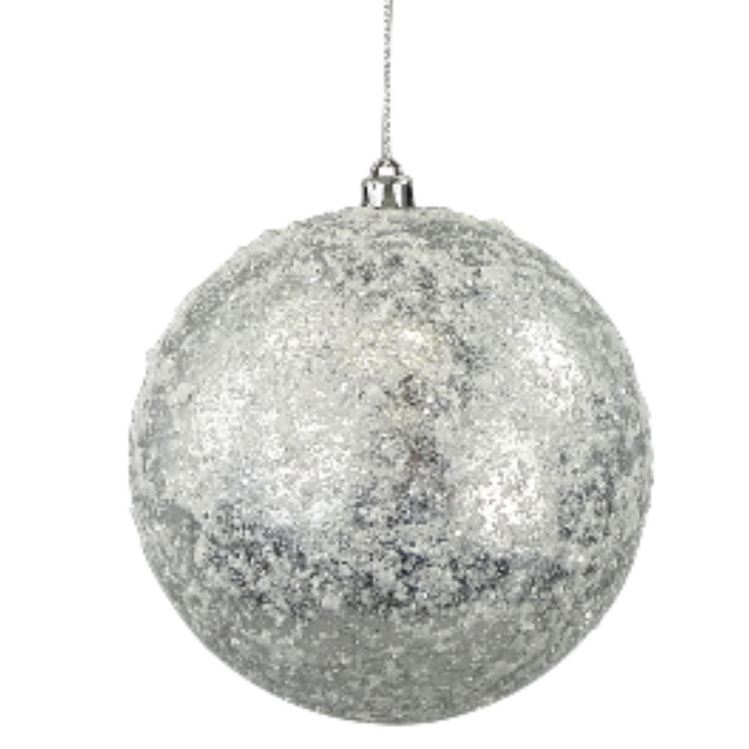 5 " diameter Silver Snow Foil Ball