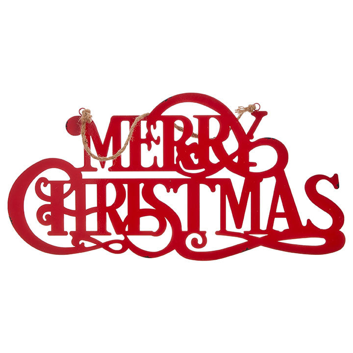 23.5" Merry Christmas Sign in Red