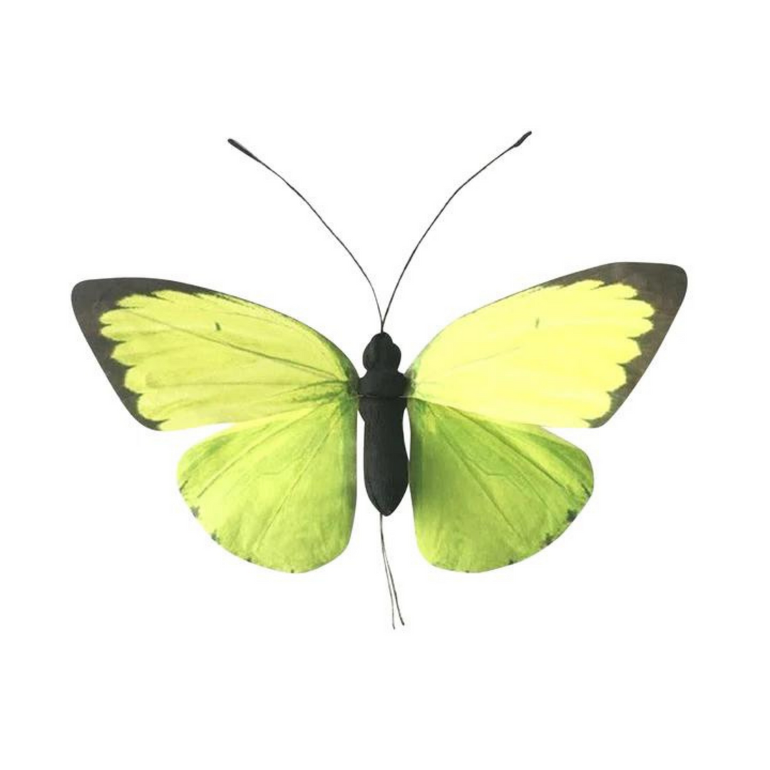 20” Bright Green Watercolor Butterfly with wire attachment