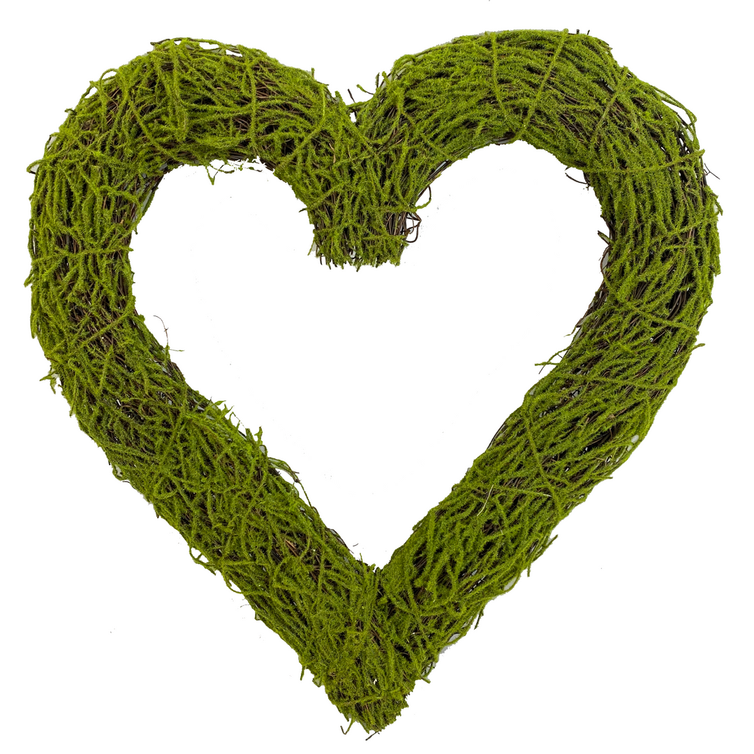 17" Moss Heart Wreath Form