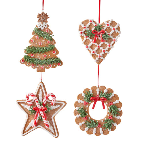 RAZ 5" Holiday Gingerbread Ornaments- set of 1 each