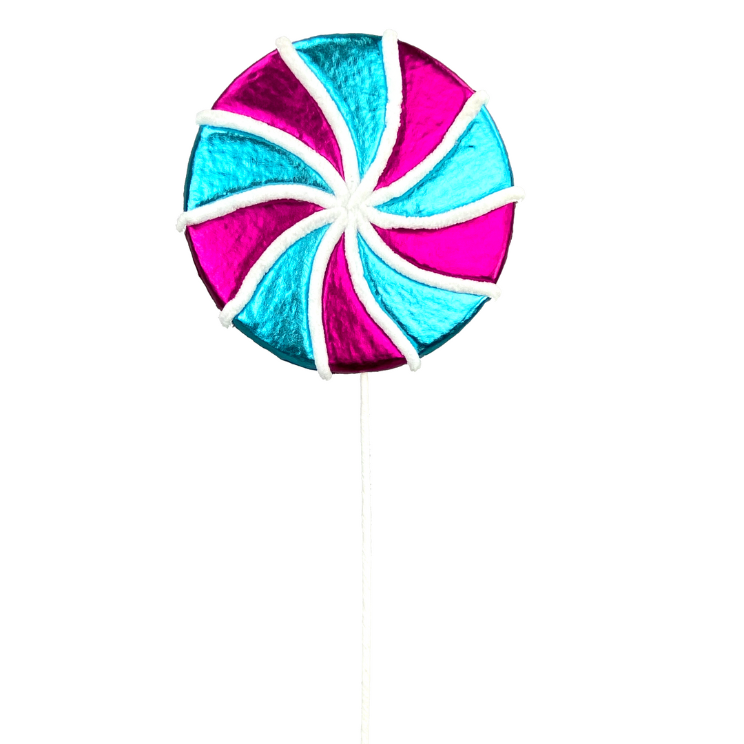 26" Metallic Lollipop in Bright Pink and Blue